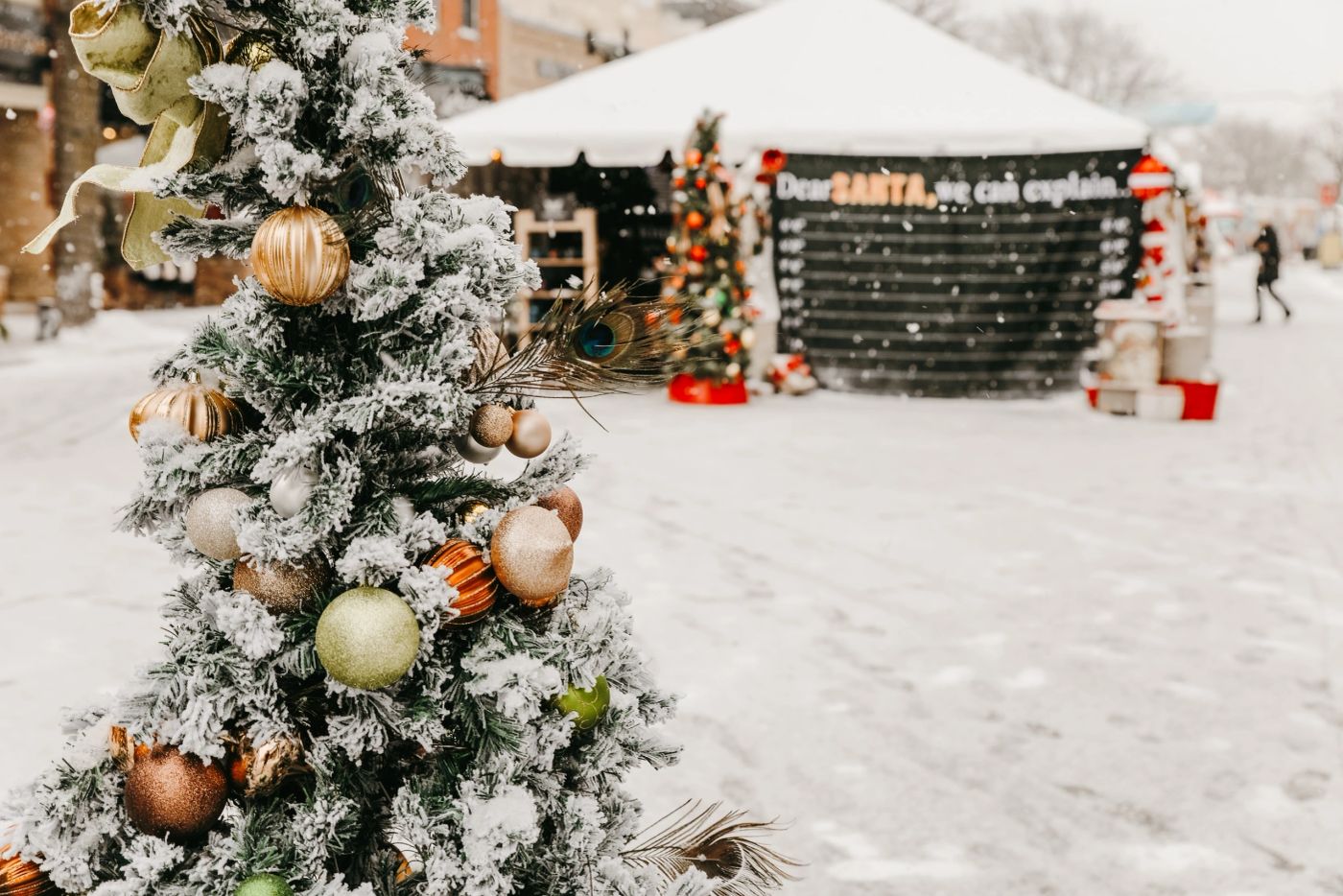 Letters to Santa at the mailbox